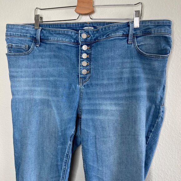 Old Navy Rockstar Super Skinny High-Rise Blue Denim Jeans Plus Size 22 - Picture 8 of 11
